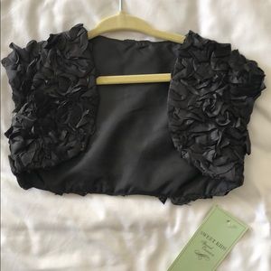 NWT kids black bolero shrug for formalwear size 2